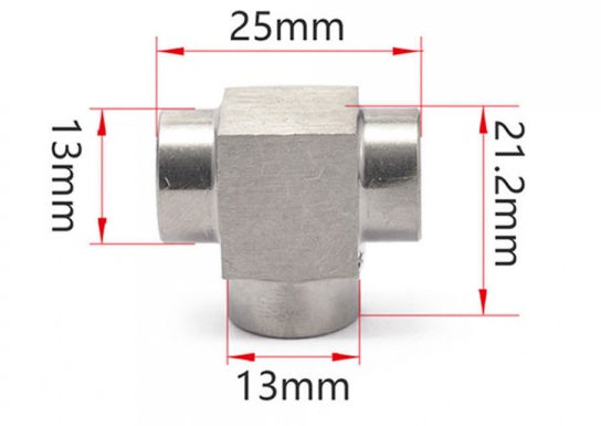 картинка Адаптер-тройник под сенсор, резьба МАМА 1/8 NPT X3 магазин  StreetTuning 