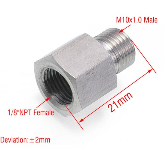 картинка Переходник под сенсор температуры/давления масла M10X1.0 x 1/8" NPT магазин  StreetTuning 