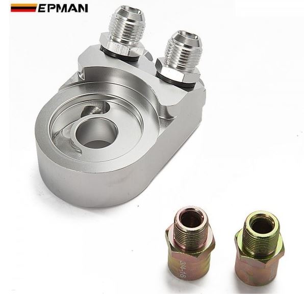 картинка Проставка под масляный фильтр для подключения радиатора и датчиков, AN10 45 гр магазин  StreetTuning 