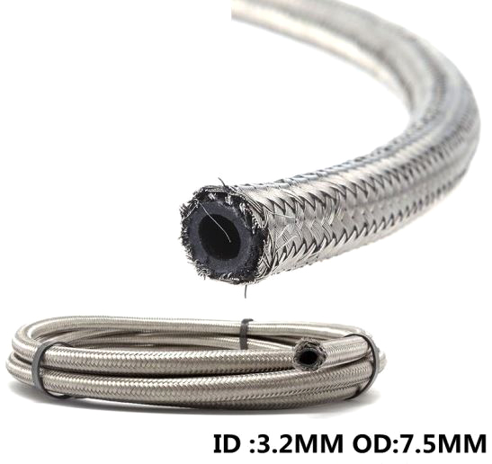 картинка Тормазной шланг армированный AN3 в нержавеющей оплетки магазин  StreetTuning 