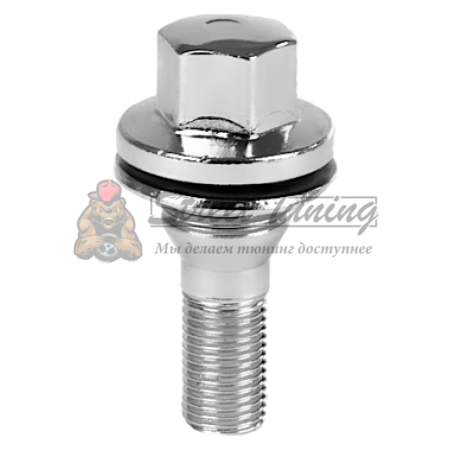 картинка Колесный болт Starleks M12x1.5 пресс-шайба, ключ 17 мм, хром магазин  StreetTuning 