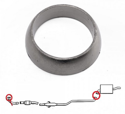 картинка Прокладка-пончик даун-пайпа графит, 70 мм магазин  StreetTuning 