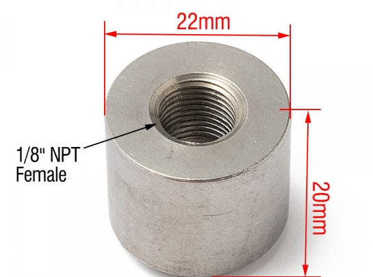 картинка Стальной адаптер для вварки, резьба 1/8 NPT магазин  StreetTuning 