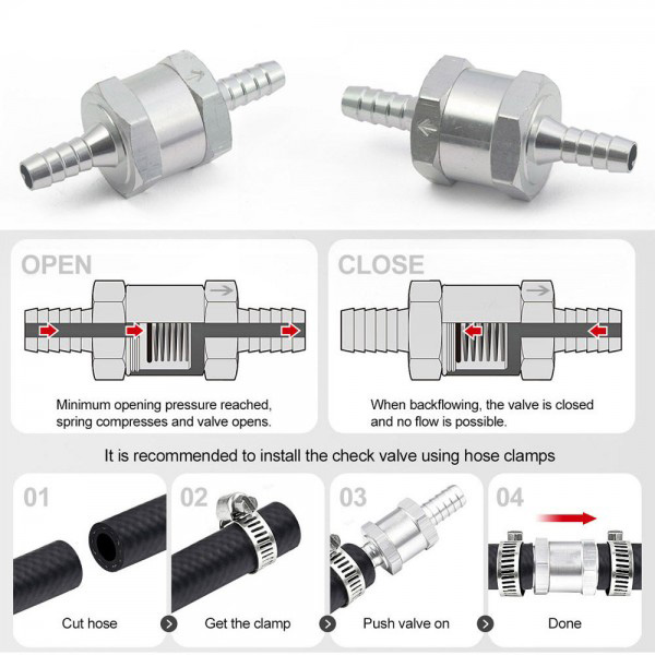 картинка Обратный топливный клапан Epman, под шланг 8 мм магазин  StreetTuning 