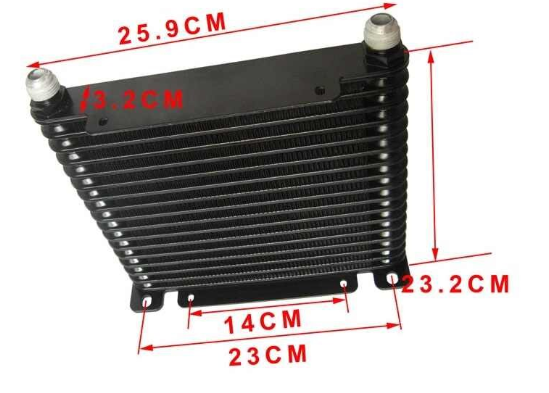 картинка Масляный радиатор 17 рядов, под фитинг AN10, черный толщина 32 мм магазин  StreetTuning 