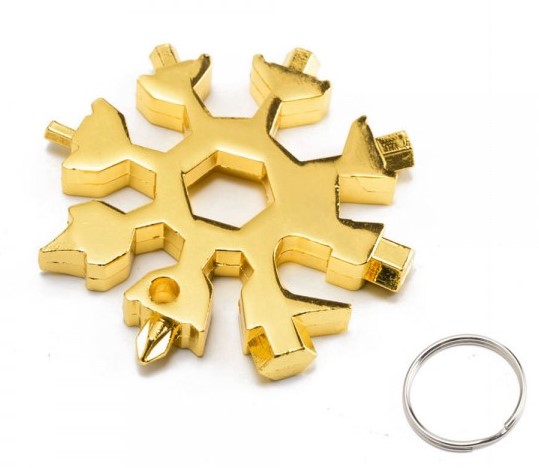 картинка Мультитул-брелок "Снежинка" 18 в 1 - золотой магазин  StreetTuning 