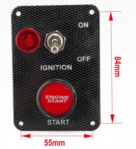 картинка Панель запуска (зажигания) ДВС 1 кнопка старта, 1 тумблер магазин  StreetTuning 