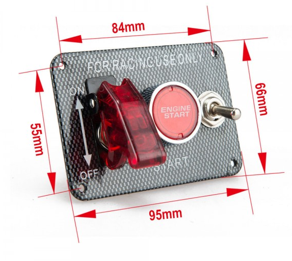 картинка Панель запуска ДВС с 2-мя тумблерами №3 магазин  StreetTuning 