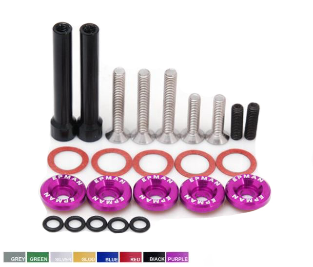 картинка Болты с шайбами крышки клапанов Epman для Honda VTEK D-серия, фиолетовые магазин  StreetTuning 