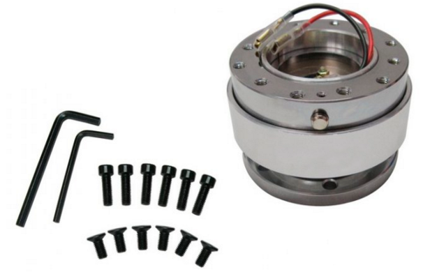 картинка Быстросъемная муфта для спортивного руля , Sparco Style серебряного цвета магазин  StreetTuning 