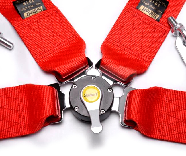 картинка 4-х точечный ремень безопасности Sabelt Style, красный магазин  StreetTuning 