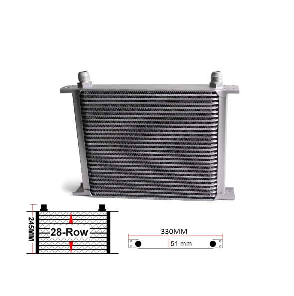 картинка Масляный кулер 28-ми рядный, под фитинг AN10, цвет серый. магазин  StreetTuning 