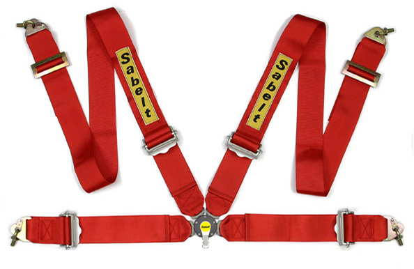 картинка 4-х точечный ремень безопасности Sabelt Style, красный магазин  StreetTuning 