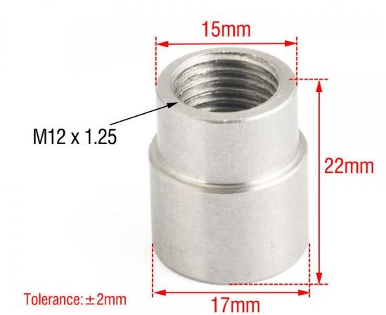картинка Адаптер для вварки кислородного датчика с резьбой M12*1.25 магазин  StreetTuning 