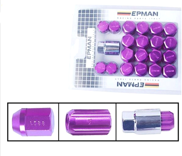 картинка Комплект гаек EPMAN RACING RS, фиолетовые М12 х 1.25 магазин  StreetTuning 