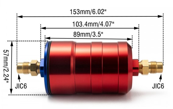 картинка Топливный фильтр EPMAN Sport, красный, фитинги JIC 6 магазин  StreetTuning 