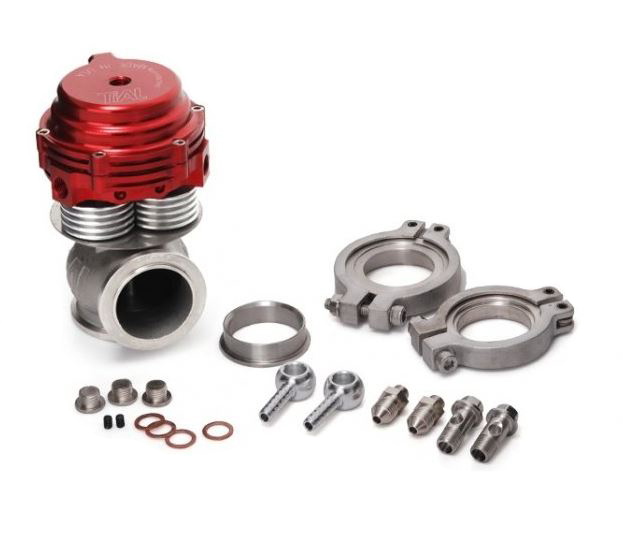 картинка Перепускной клапан турбины (Wastegate) Tial 38 мм MVS с отводами для охлаждения , синий магазин  StreetTuning 