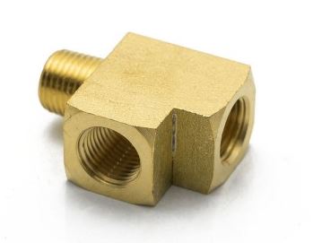 картинка Адаптер - тройник под сенсор температуры/давления масла 1/8 NTP латунь магазин  StreetTuning 