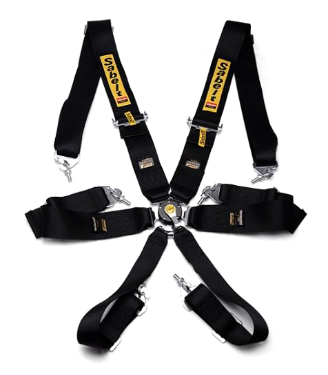 картинка 6-ти точечный ремень безопасности Sabelt Style, черный магазин  StreetTuning 