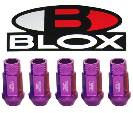 картинка Комплект гаек Blox style 52 мм, фиолетовые М12 х 1.5 магазин  StreetTuning 