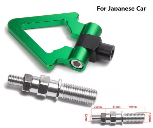 картинка Буксировочный крюк "Стрелка" для японских авто, зеленый магазин  StreetTuning 