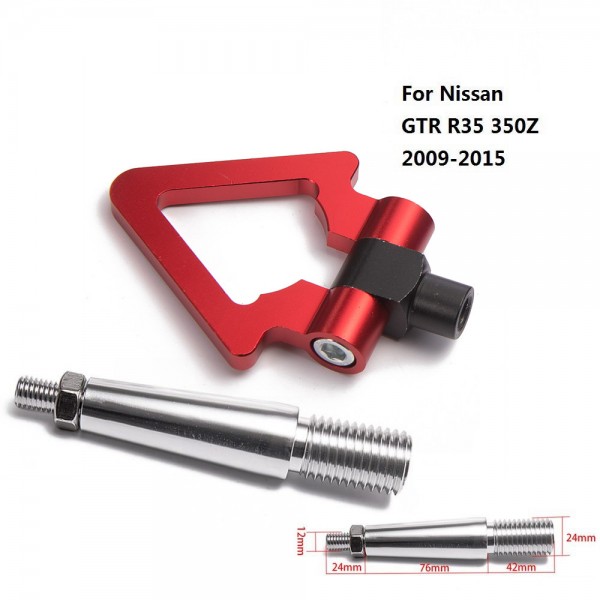 картинка Буксировочный крюк "Стрелка" для Nissan GTR R35 350Z 09-15, красный магазин  StreetTuning 