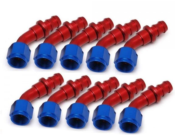 картинка Фитинг AN6 45 гр (резьба-хомут) магазин  StreetTuning 