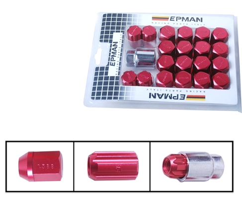 картинка Комплект гаек EPMAN RACING RS, красные М12 х 1.5 магазин  StreetTuning 