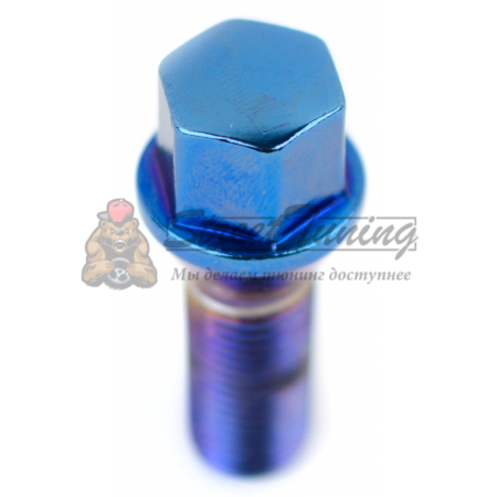 картинка Колесный болт Starleks M12x1.5 высота 28 мм, конус, ключ 17 мм, синий хром магазин  StreetTuning 