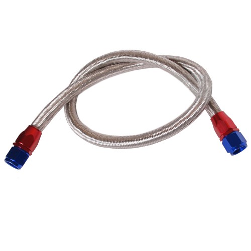 картинка Маслобензостойкий шланг в металлической оплетке с фитингами AN10, 0 гр. - 1.4 м магазин  StreetTuning 