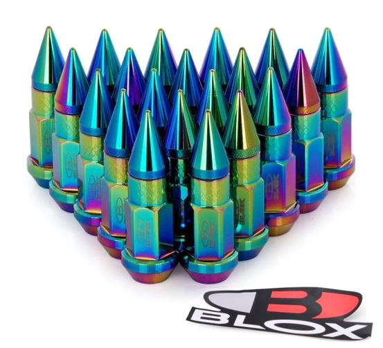 картинка Комплект гаек Blox style с наконечником 80 мм , неохром М12 х 1.25 магазин  StreetTuning 