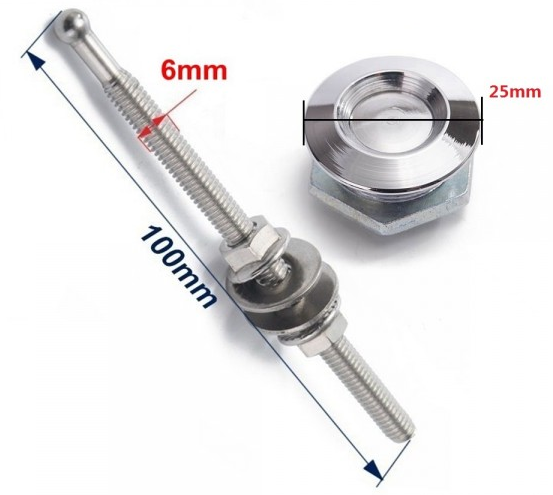 картинка Замки для капота железные M25, серебряные магазин  StreetTuning 