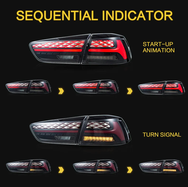 картинка Задние фары для Mitsubishi Lancer EVO X 2008-2018 г тип 2 smoked магазин  StreetTuning 