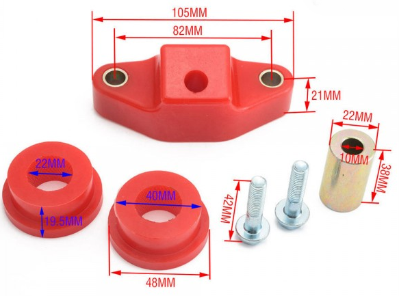 картинка Полиуретановые втулки для кулисы Subaru Impreza WRX BRZ Forester Legacy 6 мкпп магазин  StreetTuning 