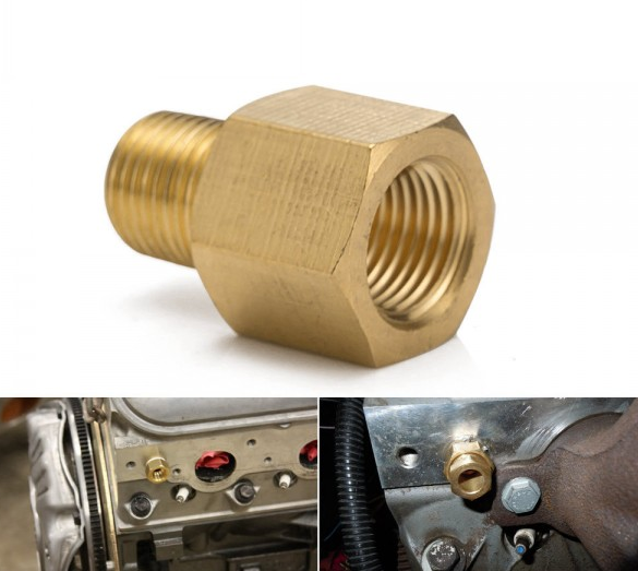 картинка Переходник под сенсор температуры/давления масла 1/8 NPT на 1/8 BSPT магазин  StreetTuning 