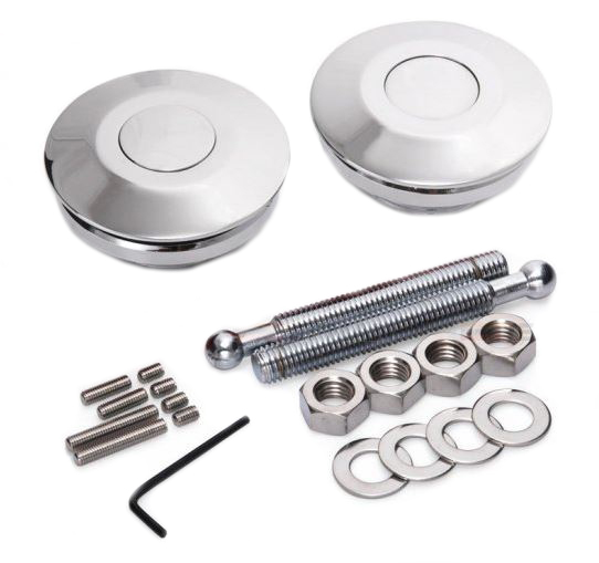 картинка Спортивные нажимные замки капота Epman, цвет серебряный магазин  StreetTuning 