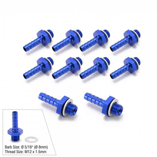 картинка Фитинг адаптер переходник папа М12х1.5 - папа 5/16 ( 8мм) магазин  StreetTuning 