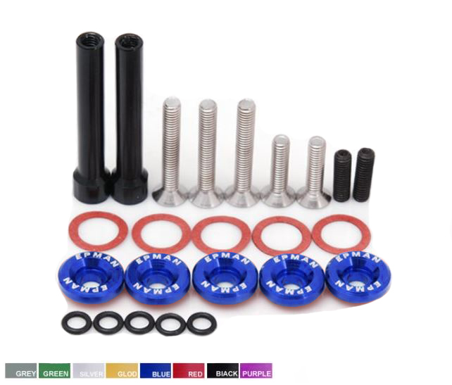 картинка Болты с шайбами крышки клапанов Epman для Honda VTEK D-серия, синие магазин  StreetTuning 