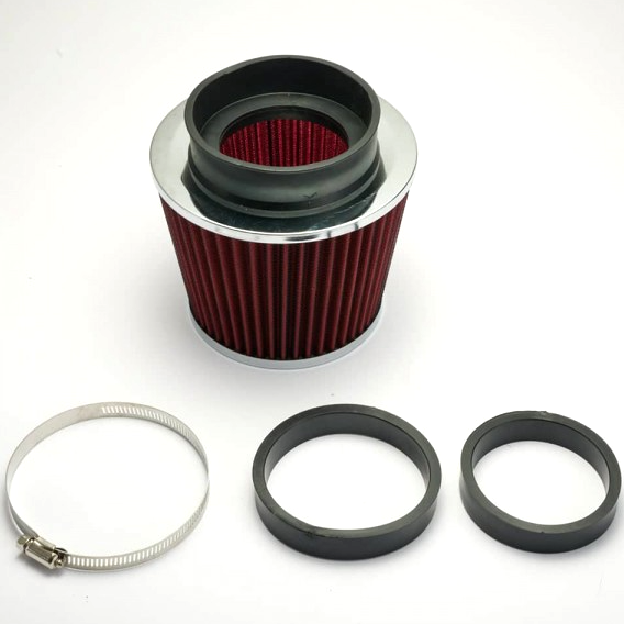 картинка Воздушный фильтр нулевик, красный со съемными фланцами 76/89/100 магазин  StreetTuning 