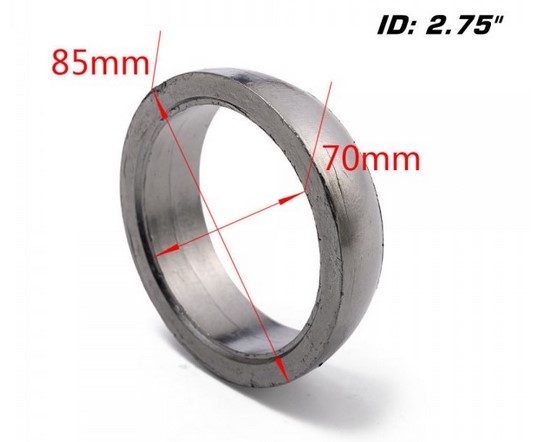 картинка Прокладка-пончик даун-пайпа графит, 70 мм магазин  StreetTuning 
