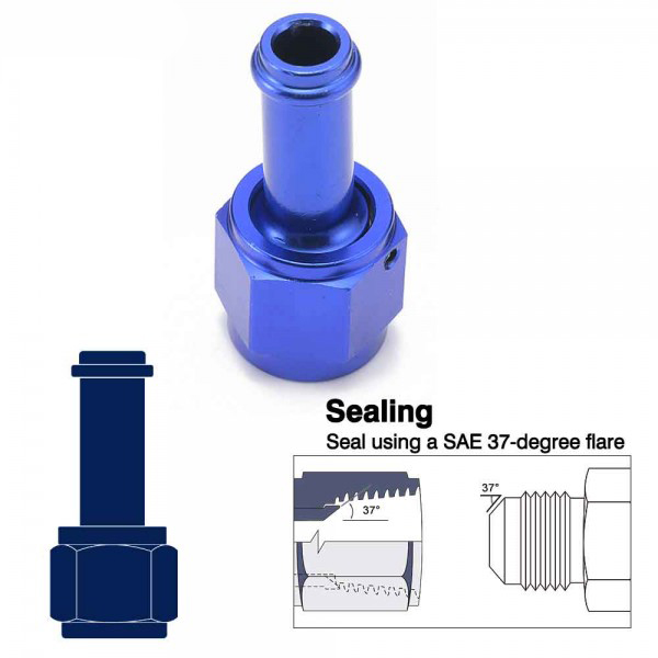 картинка Фитинг адаптер переходник мама AN6 - папа 5/16 ( 8 мм ) магазин  StreetTuning 