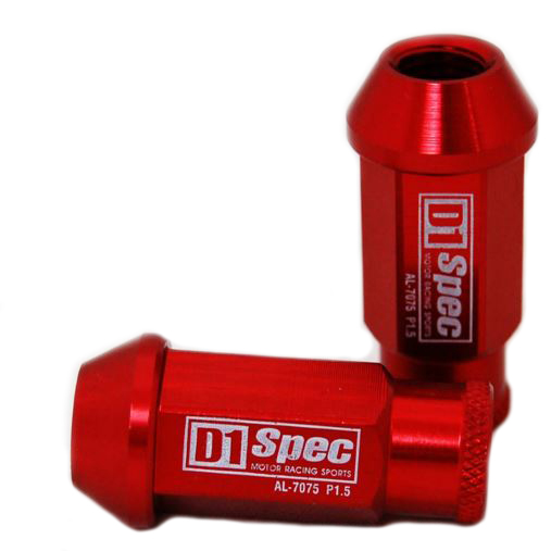 картинка Комплект гаек D1 Spec 52 мм, красные М12 х 1.25 магазин  StreetTuning 