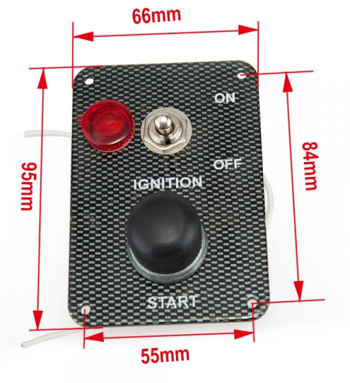 картинка Панель запуска (зажигания) ДВС 1 кнопка старта, 1 тумблер магазин  StreetTuning 