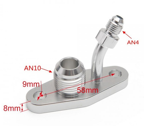 картинка Адаптер - подача и слив масла с турбины - Toyota CT20 CT26 4AN 10AN магазин  StreetTuning 
