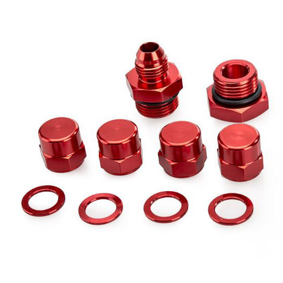 картинка Двойной брегет Epman и адаптер для установки 2-ух топливных насосов Bosh 044 60 мм , красный. магазин  StreetTuning 