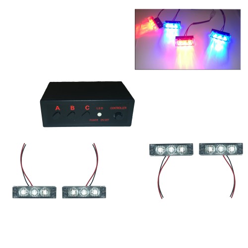 картинка Стробоскопы Led Flash Light, красно-синие -  4 шт магазин  StreetTuning 