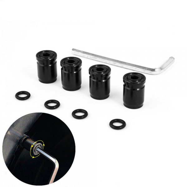 картинка Колпачки на ниппеля, под 6-гранник, цвет черный магазин  StreetTuning 