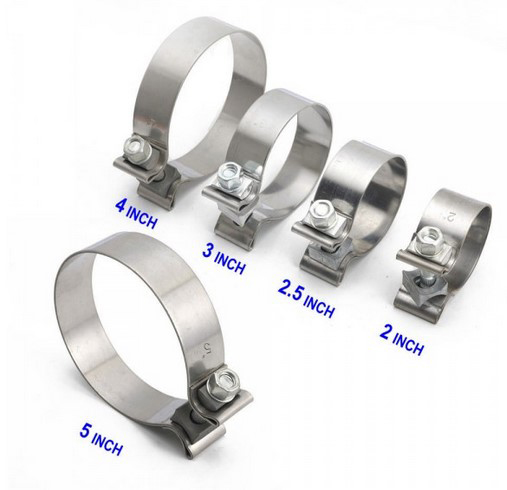 картинка Хомут для глушителя (выхлопной трубы) ремонтный, узкий, диаметр 127 мм магазин  StreetTuning 