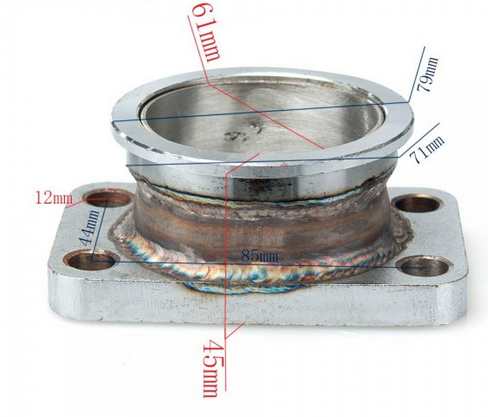 картинка Фланец для турбины переход с T3 4 болта, на V-Band 2,5 дюйма магазин  StreetTuning 