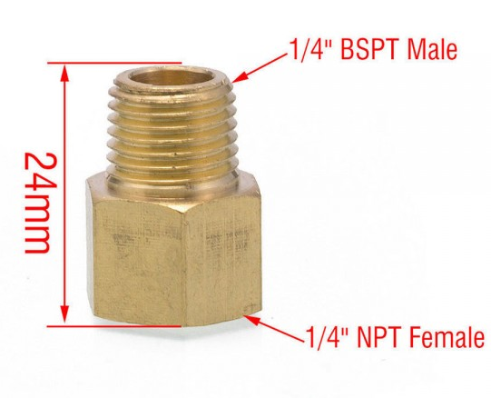 картинка Переходник под сенсор температуры/давления масла 1/4 BSPT x 1/4 NPT магазин  StreetTuning 